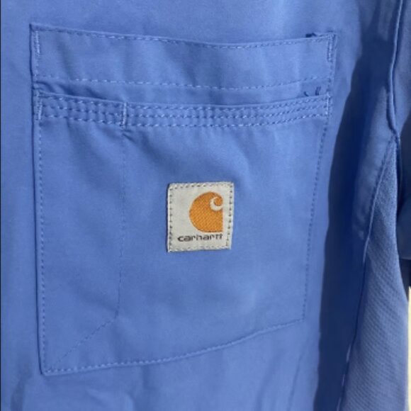 CARHARTT Men's Force Modern Fit Scrub Top BLUE Size S - Picture 3 of 6